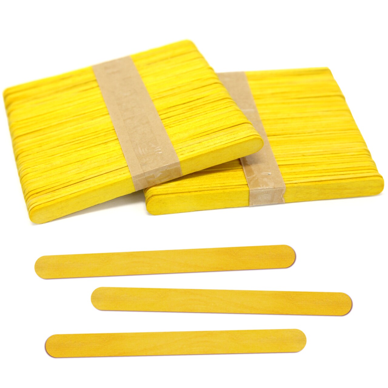 CraftySticks Colored Wood Craft Sticks 4.5 Inch, Red Orange Yellow Green Blue Purple White Black Pink Brown Popsicle Sticks
